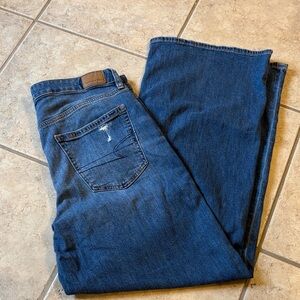 American Eagle Outfitters Women's Dark Blue Flare Jeans